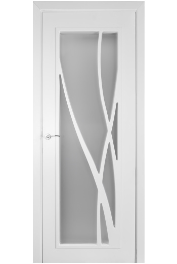 Нестандартен модел бяла остъклена врата