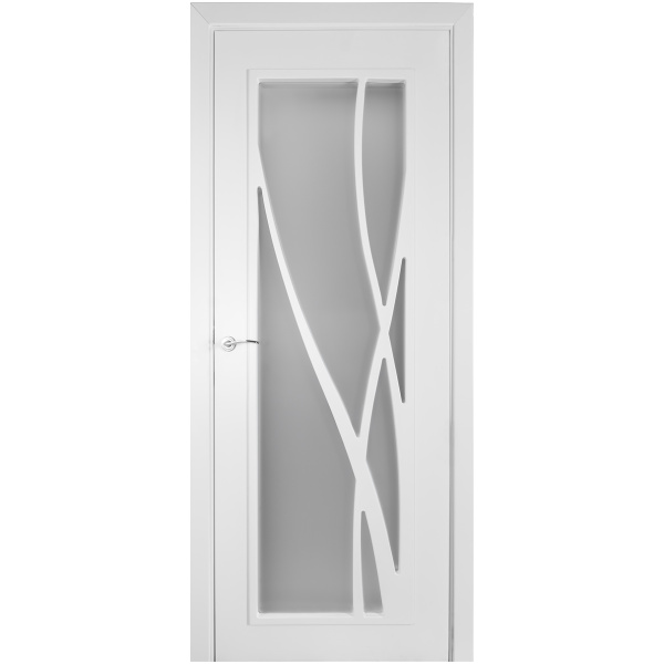 Нестандартен модел бяла остъклена врата