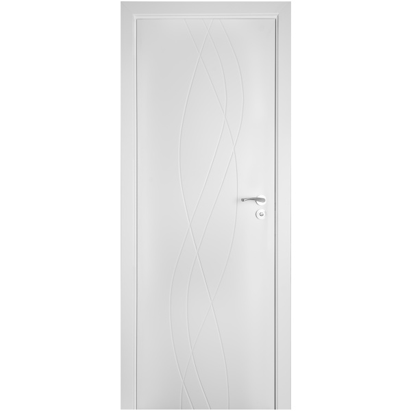 Българска мдф врата в бяло с финни декоративни фрезовки