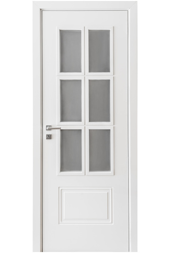 Класическо остъкляване Таблена бяла врата с шест стъкла