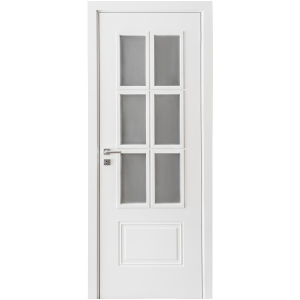 Класическо остъкляване Таблена бяла врата с шест стъкла
