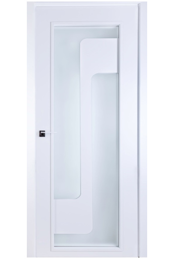 Модернистична бяла врата с екстравагантно остъкляване