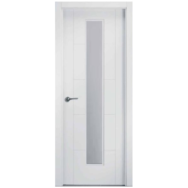 Красива фрезована бяла врата с остъкляване