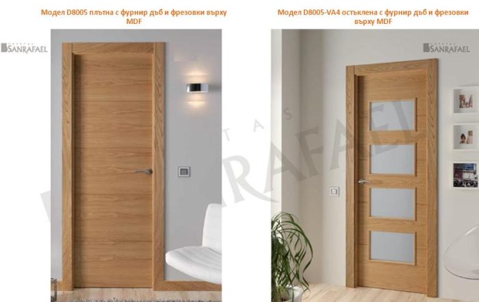 D8005 с фурнир дъб и фрезовки върху MDF