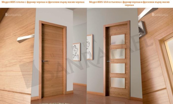 8005 с фурнир череша и фрезовки върху масив череша
